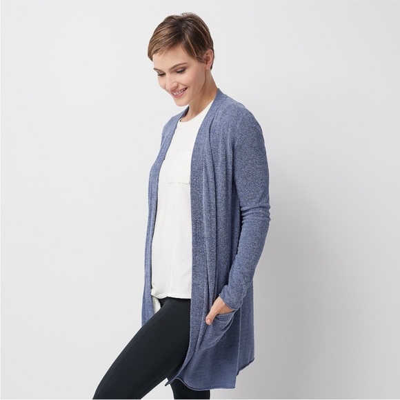 Barefoot Dreams Sweaters - Barefoot Dreams CozyChic Ultra Lite Blue Long Tie Cardigan Sweater 2X QVXCU1121